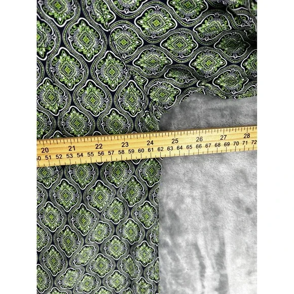 Cinch Mens Long Sleeve Button Down Shirt Green Paisley Print Size L - Picture 3 of 7